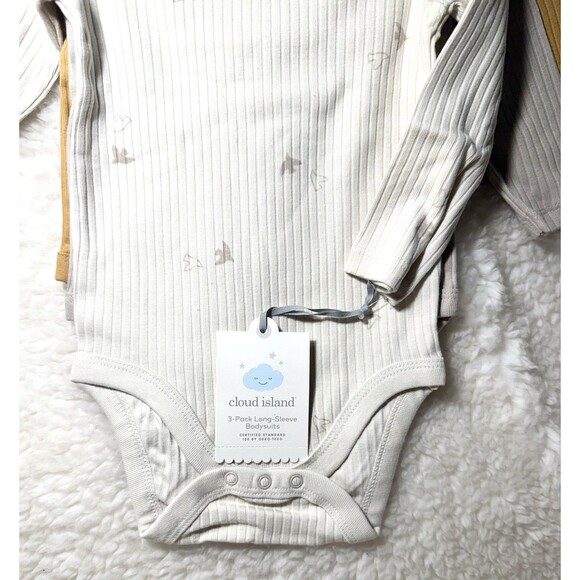 Cloud Island Baby Neutral 12 Months Long Sleeve Bodysuit 3pc Set Fall Colors NWT - Picture 3 of 4